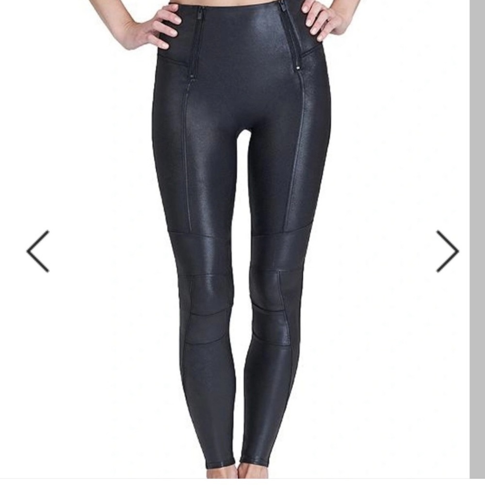 SPANX Faux Leather Moto Leggings With Zipper